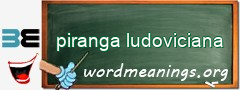 WordMeaning blackboard for piranga ludoviciana